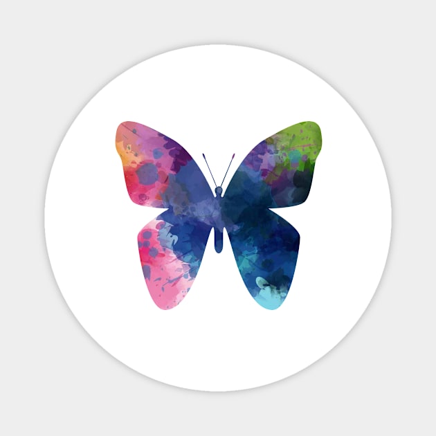 Multi-color butterfly. Watercolor, paints. Magnet by Design images
